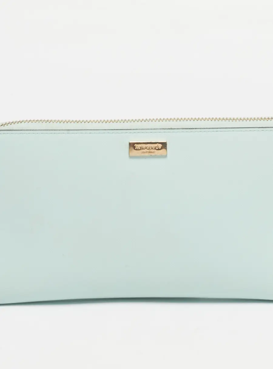 Kate Spade Turquoise Blue Leather Newburry Lane Talla Wallet