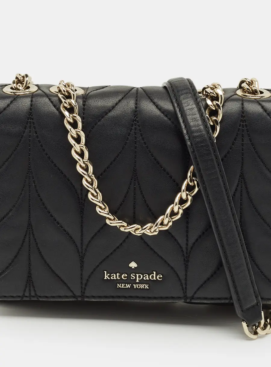 Kate Spade Black Quilted Leather Emelyn Shoulder Bag