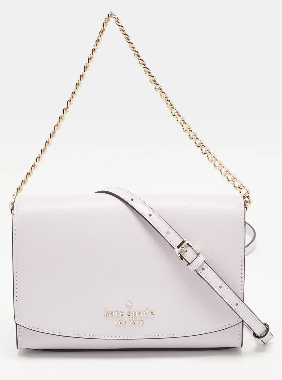 Kate Spade Stacy Lavender Leather Flap Shoulder Bag