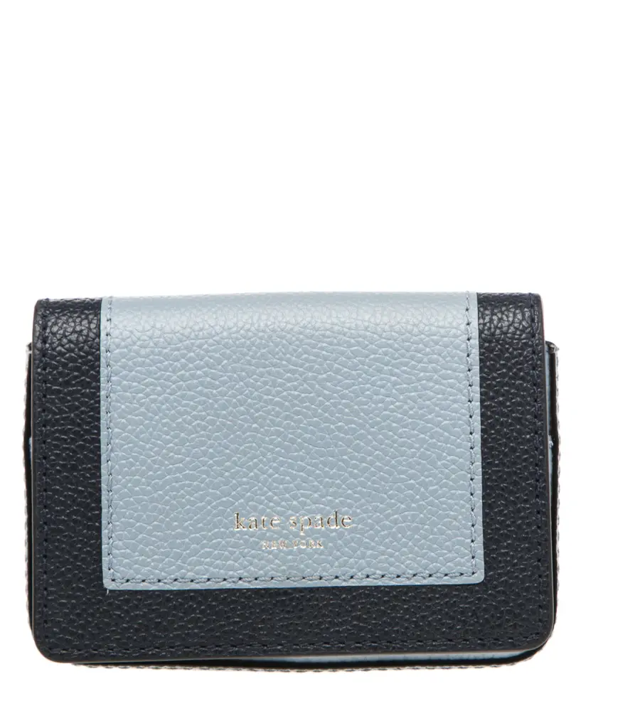 Kate Spade Two Tone Blue Leather Margaux Card Case