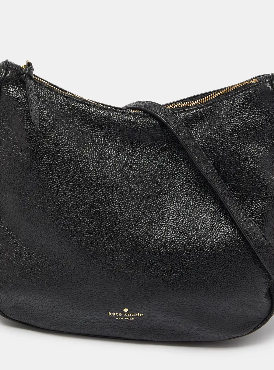 Kate Spade Black Leather Zip Shoulder Bag