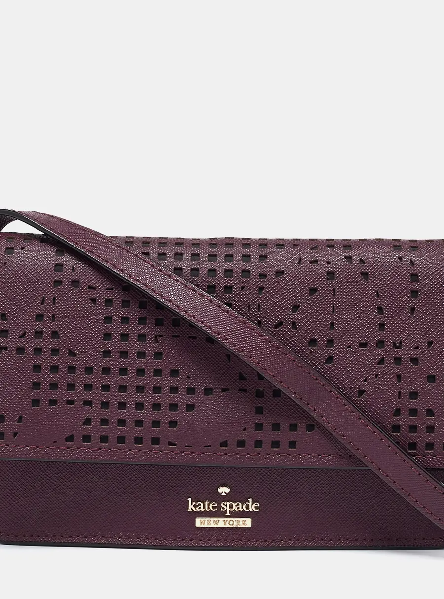 Kate Spade Burgundy Leather Flap Crossbody Bag