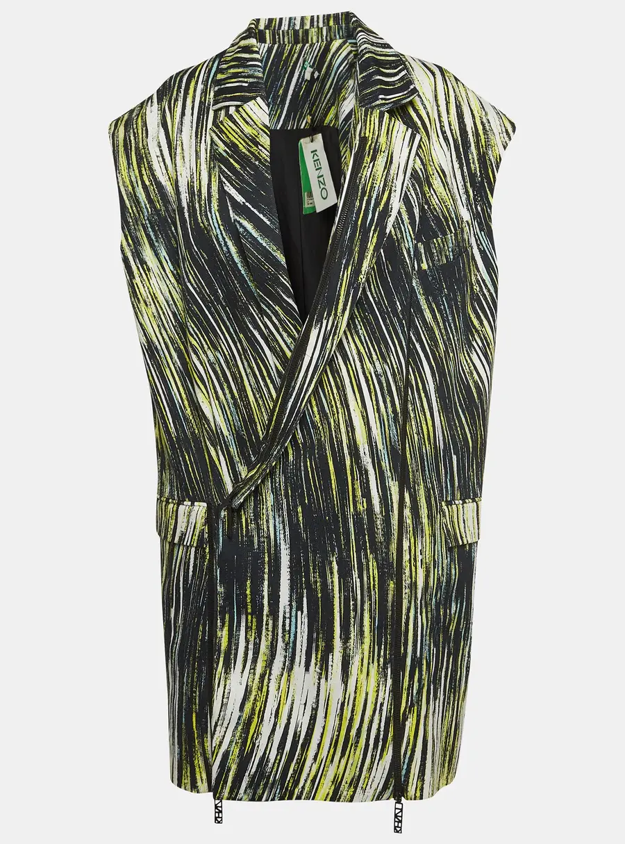 Kenzo Multicolor Printed Cotton Zip Detailed Sleeveless  Jacket M