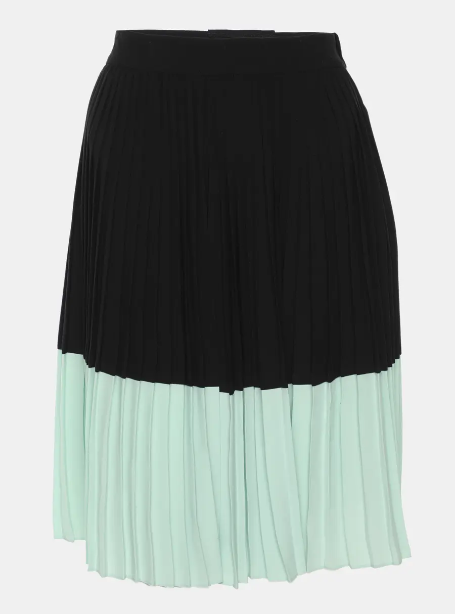 Kenzo Black/Green Georgette Pleated Shorts L