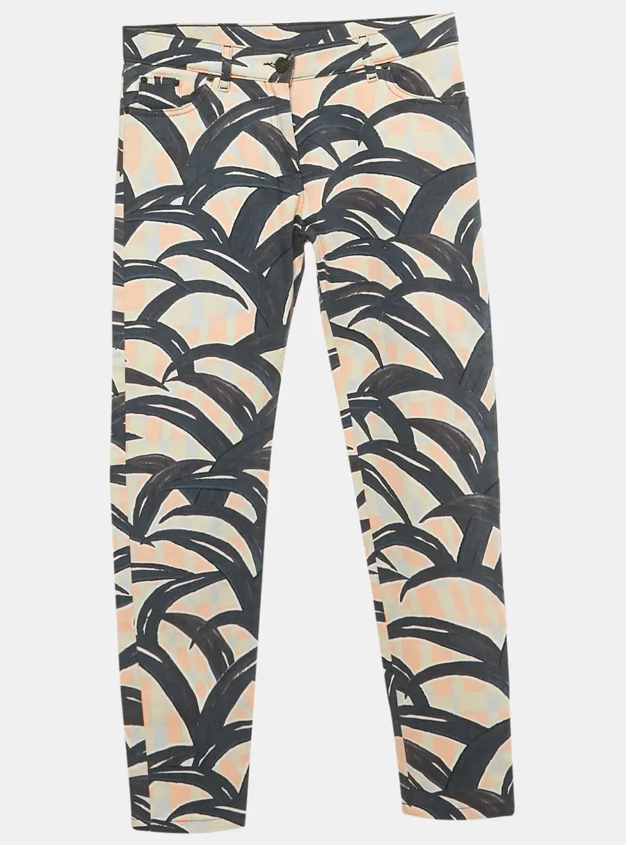 Kenzo Blue Printed Denim Skinny Jeans S Waist 28''