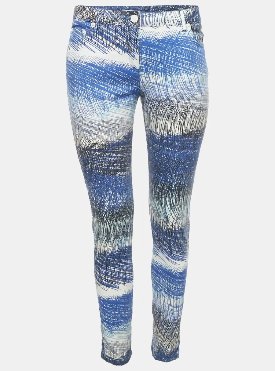Kenzo Blue Printed Denim Skinny Jeans S