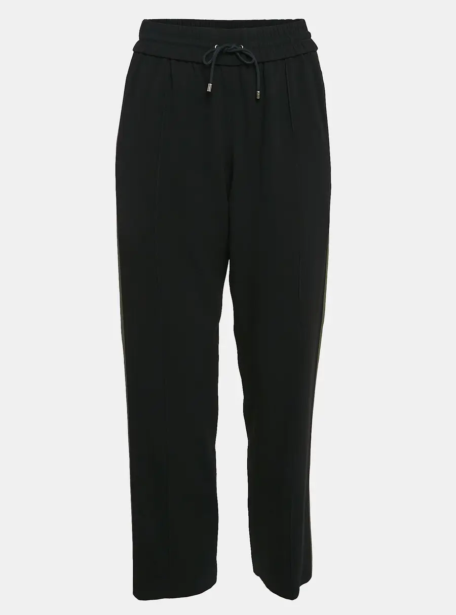 Kenzo Black Side Stripe Crepe Tack Pants S