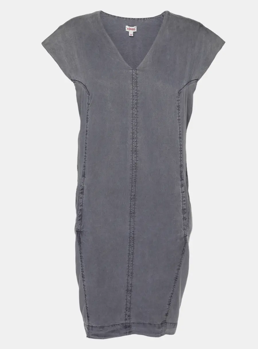 Kenzo Grey Lyocell Dress M
