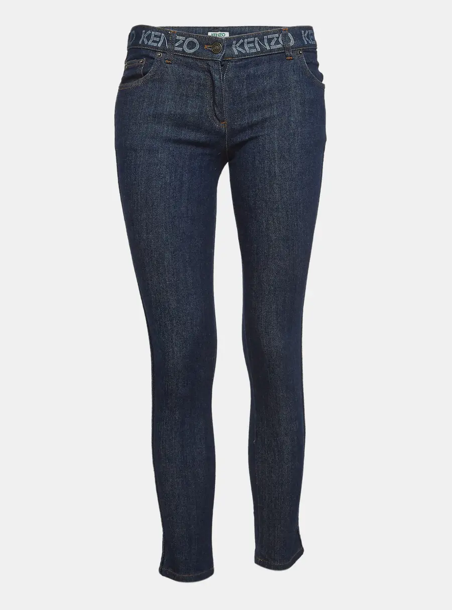 Kenzo Blue Logo Printed Denim Jeans S Waist 30"