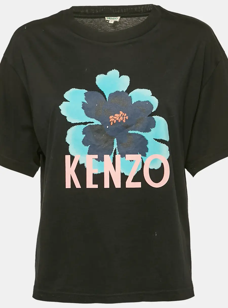 Kenzo Black Logo Print Cotton Short Sleeve T-Shirt M