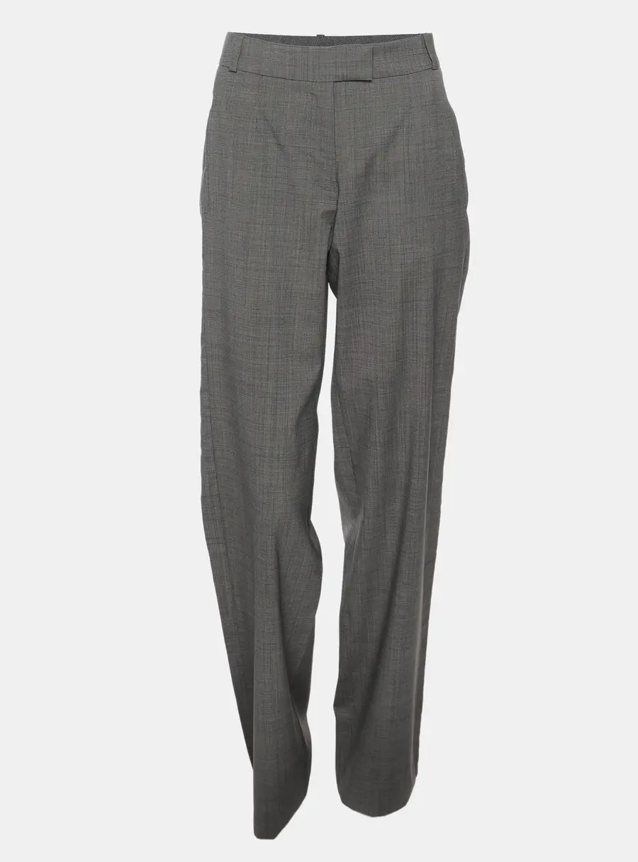 Kenzo Grey Wool Blend Wide Leg Trousers S