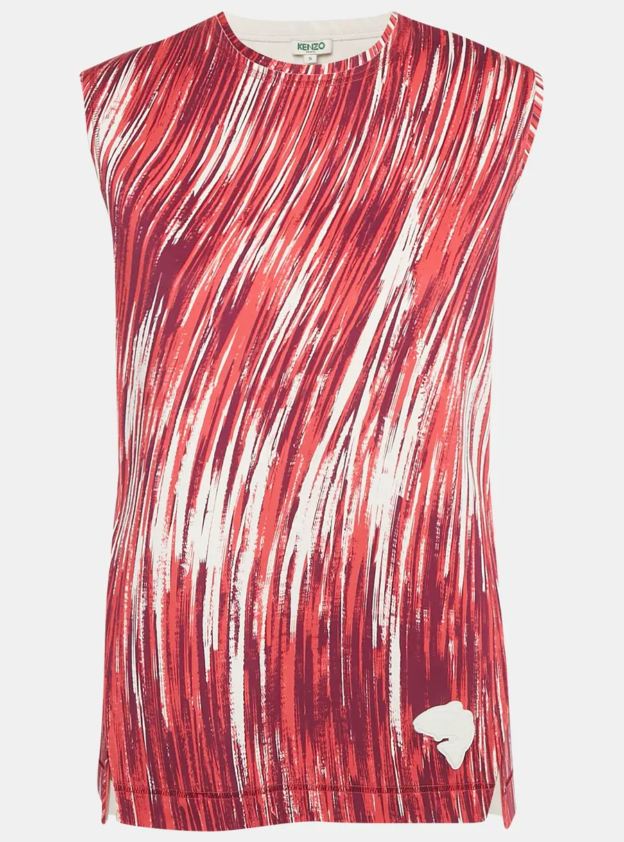 Kenzo Pink/Multicolor Printed Jersey Sleeveless Tunic S