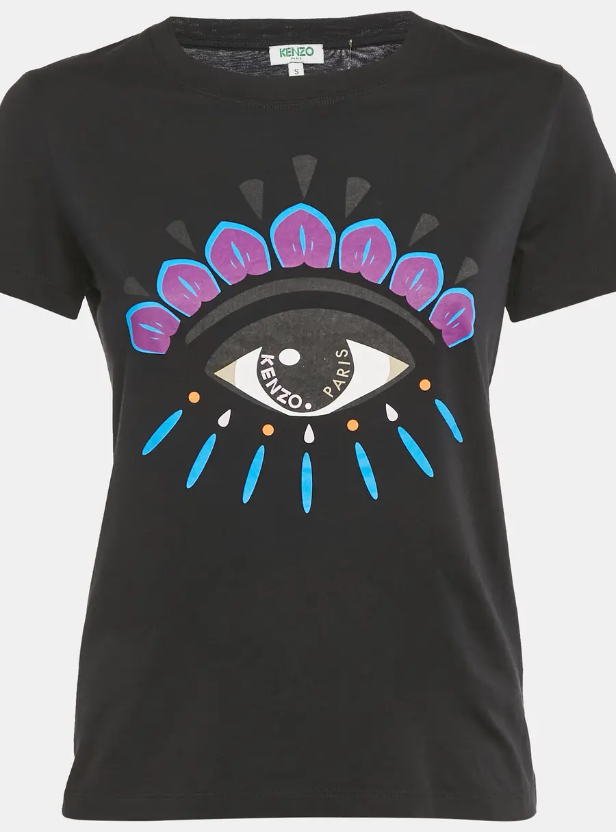 Kenzo Black Eye Print Cotton T-Shirt S