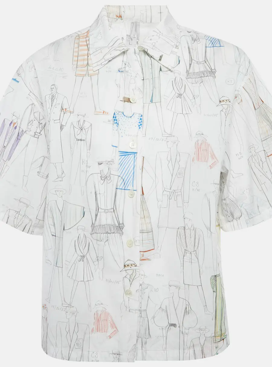Kenzo White Printed Cotton Boxy Shirt M