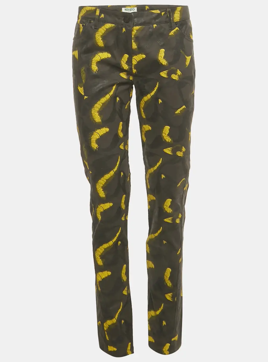 Kenzo Black Printed Cotton Pants M