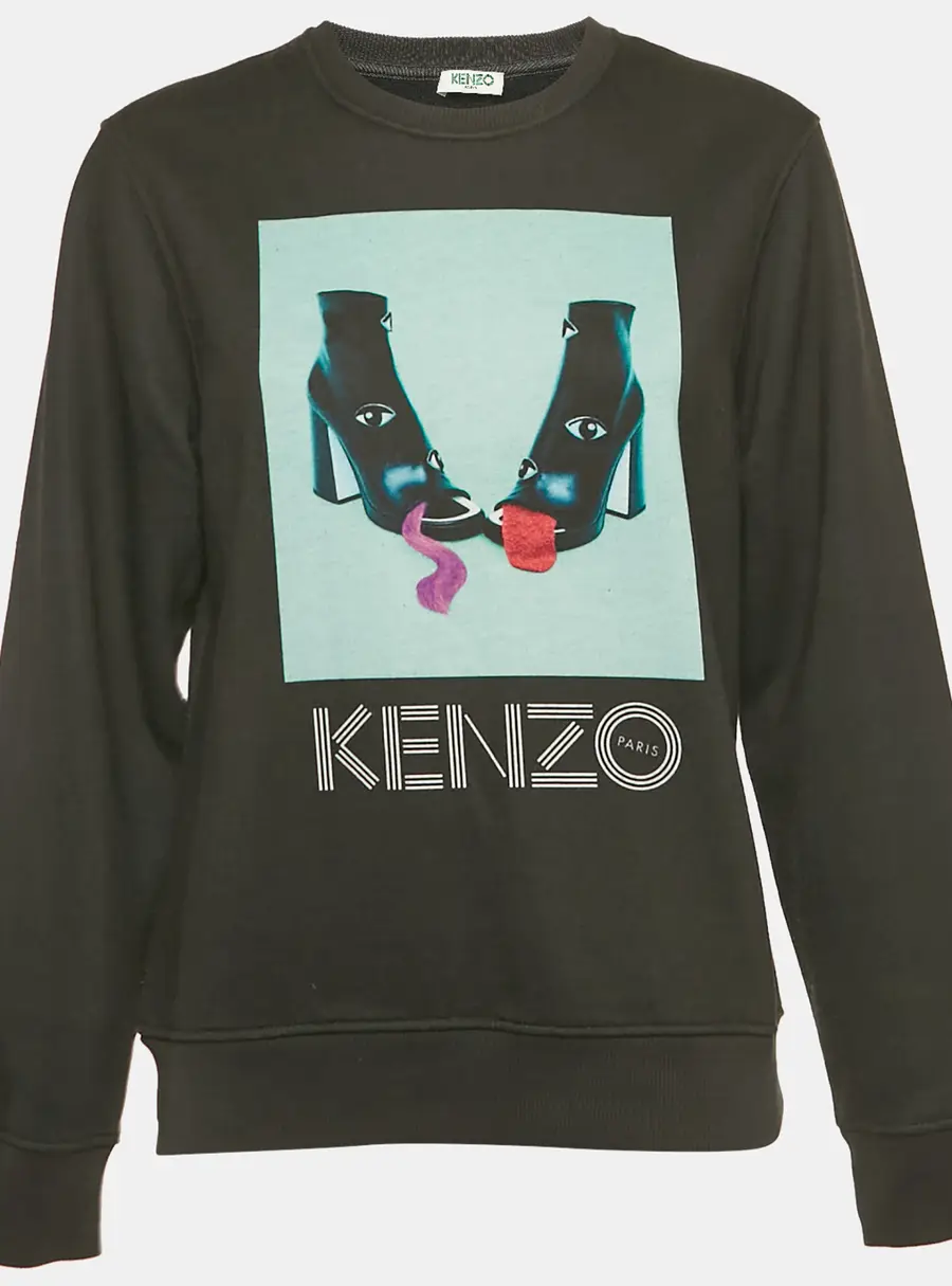Kenzo X Toilet Paper Black Printed Cotton Blend Sweatshirt S