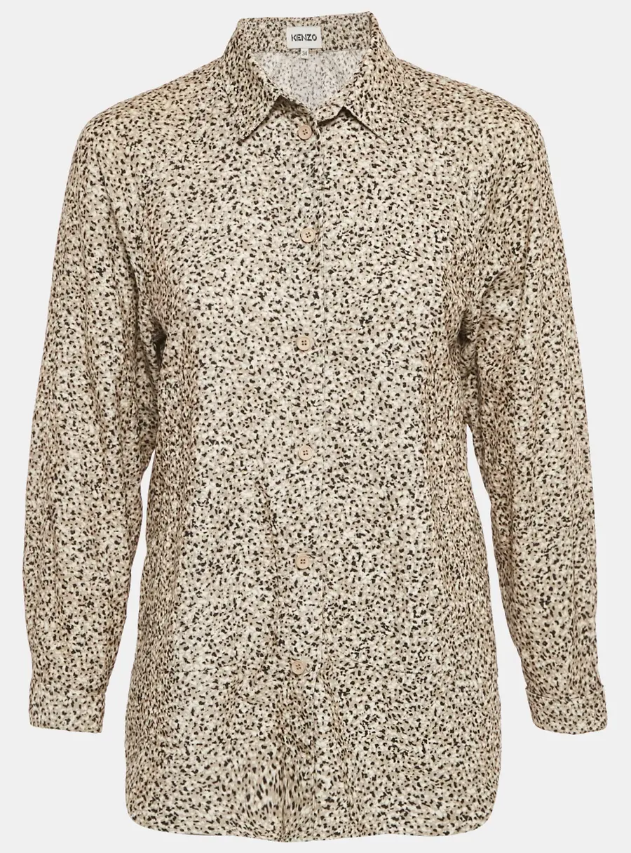 Kenzo Brown Patterned Corduroy Shirt S