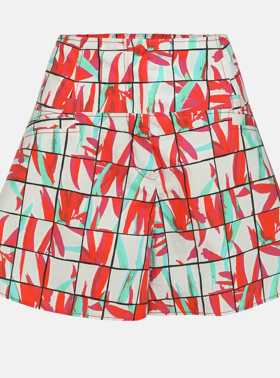 Kenzo Multicolor Abstract Print Cotton Regular Shorts M