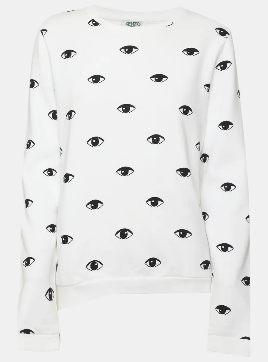 Kenzo White Eye Print Jersey Sweater M