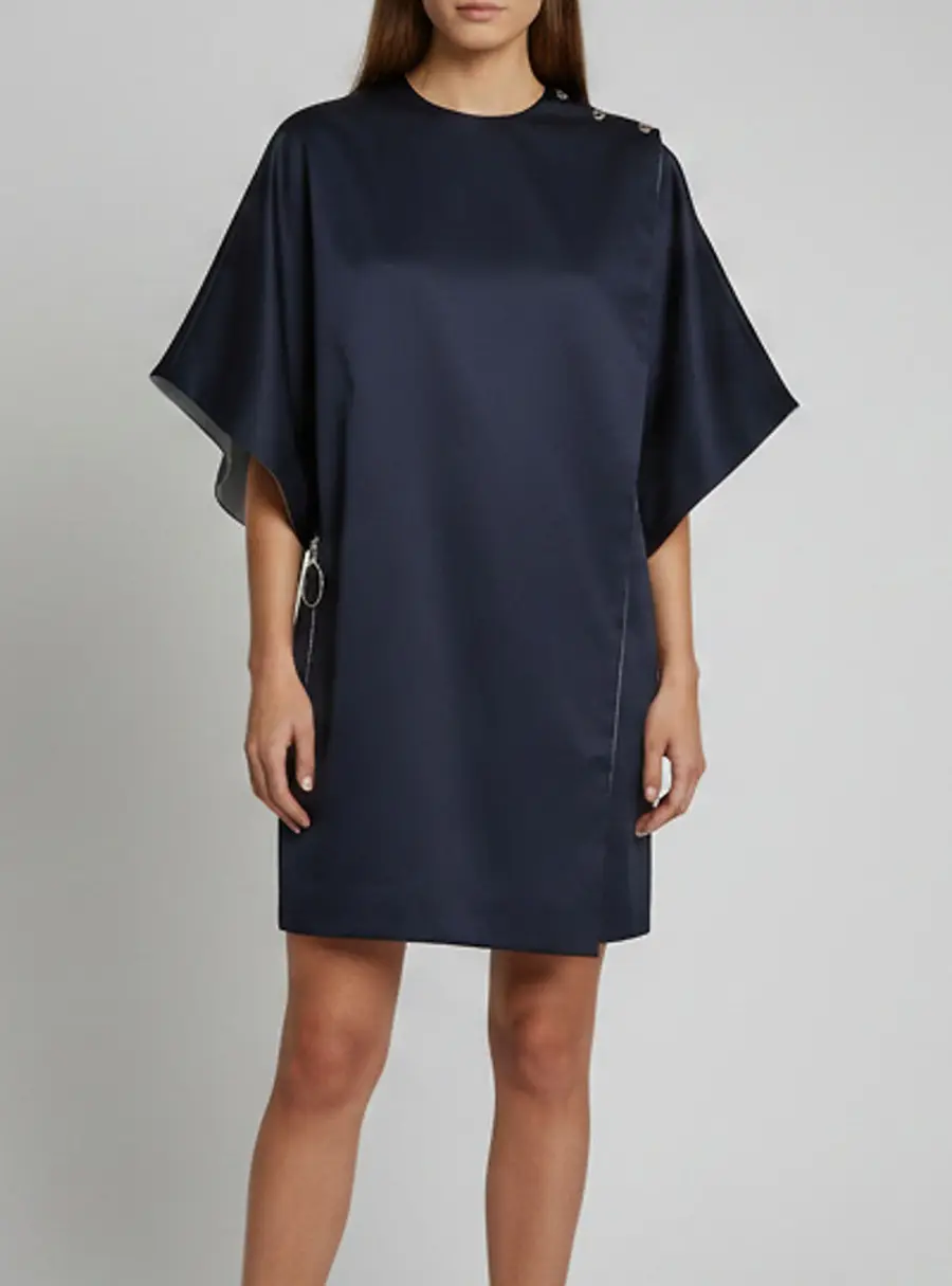 Kenzo Navy Blue Synthetic Blend Asymmetric Cape Jacket S
