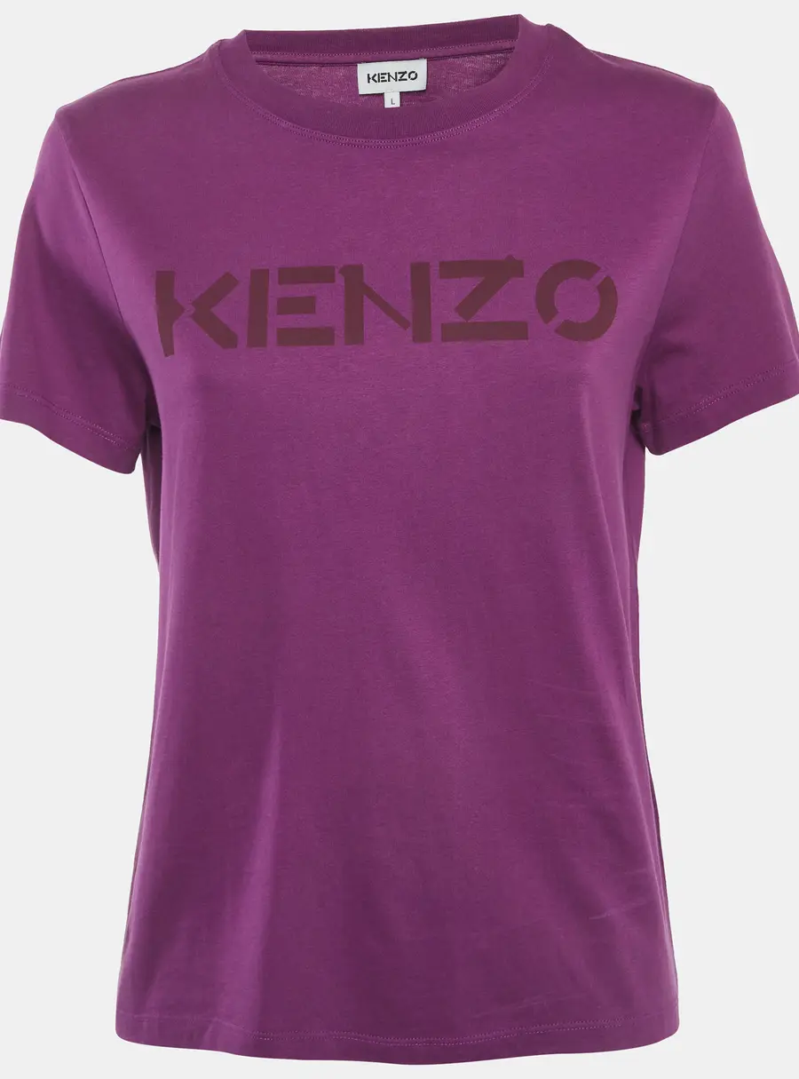 Kenzo Purple Logo Print Jersey T-Shirt L