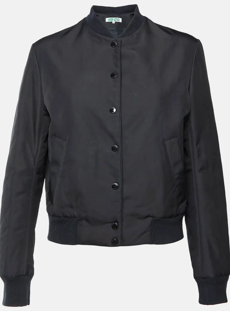Kenzo Black Tiger Embroidered Nylon Blend Bomber Jacket M