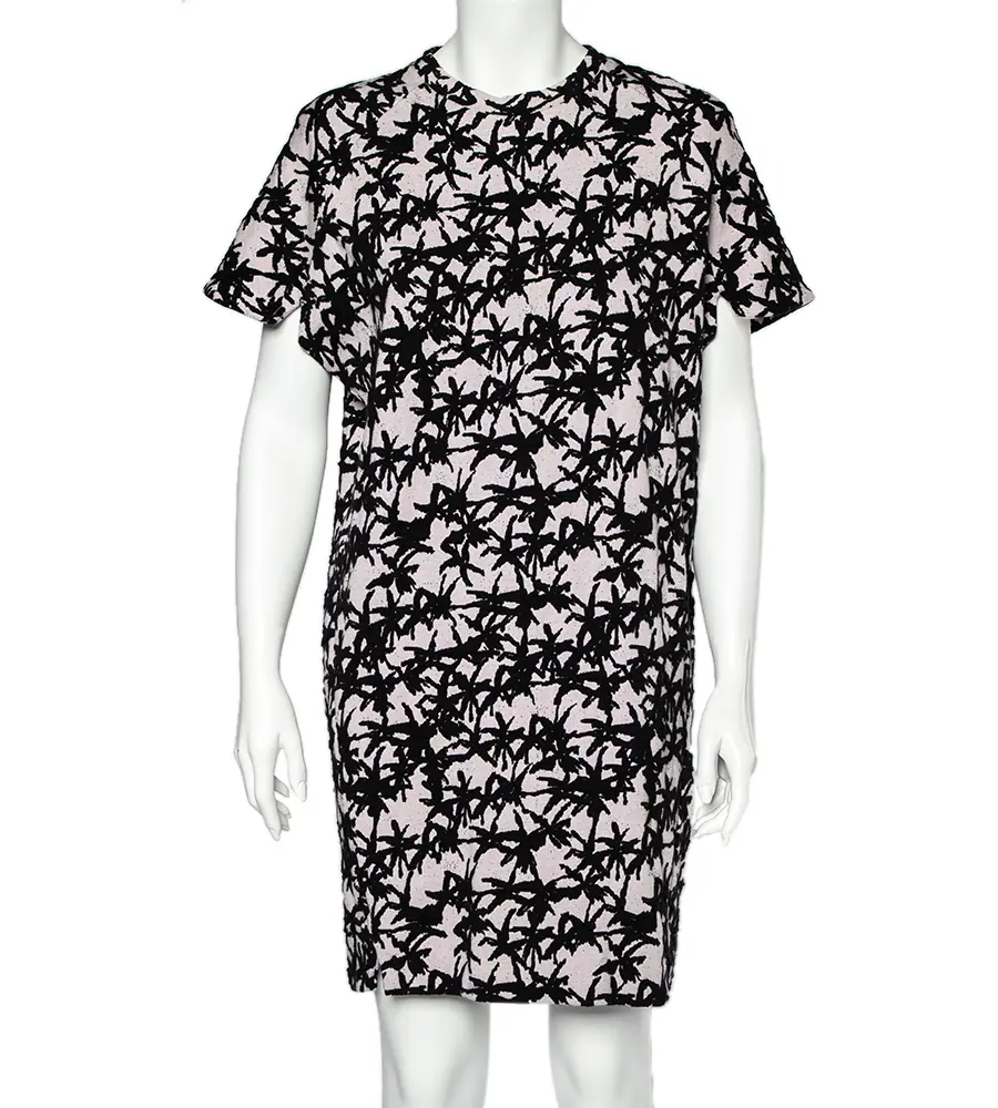 Kenzo Lavender Flocked Abstract Patterned Dress M