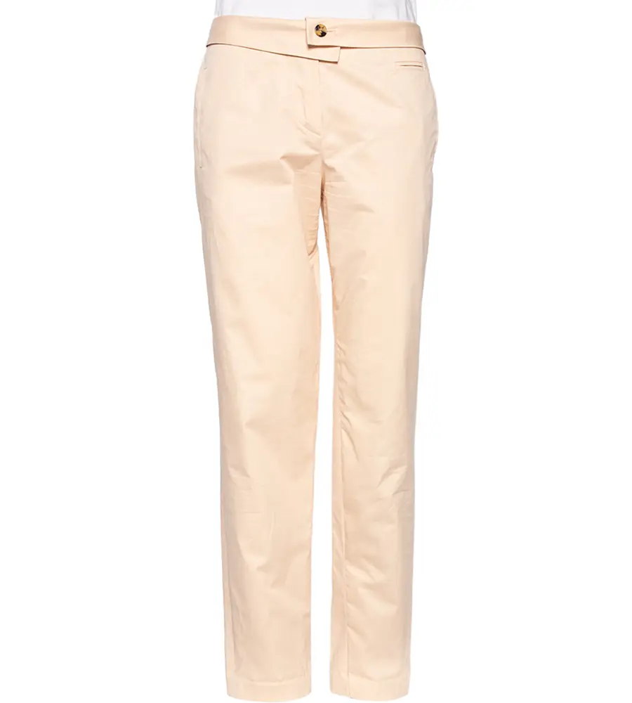 Kenzo Peach Cotton Back Buckle Detailed Formal Trousers M