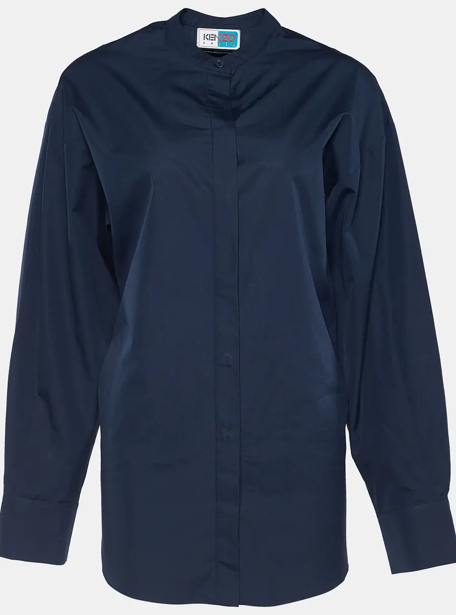 Kenzo Memento Collection Navy Blue Cotton Button Down Shirt S