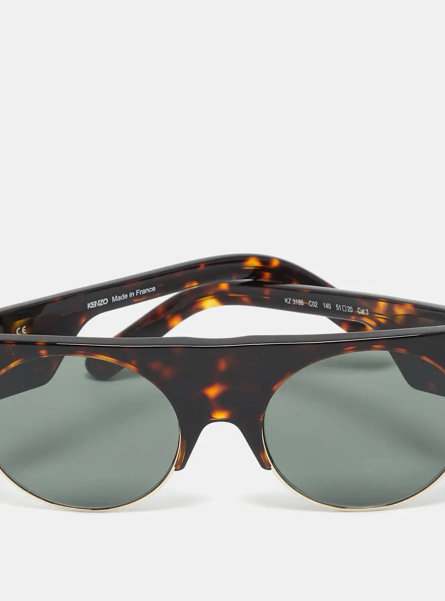 Kenzo Tortoise Brown/Black KZ 3188 Frame Round Sunglasses