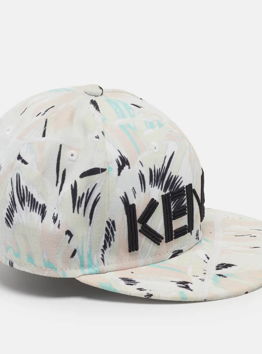 Kenzo x New Era Multicolour Logo Detail Printed Canvas Baseball Cap Size S