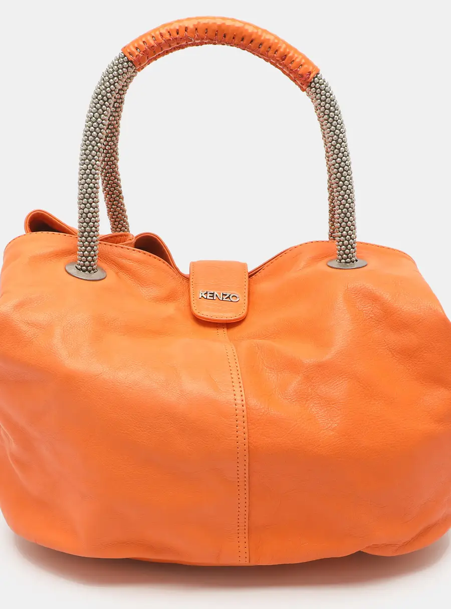 Kenzo Orange Leather Hobo