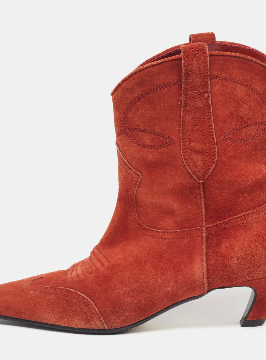 Khaite The Marfa Size 38 Brown Suede Ankle Length Boots