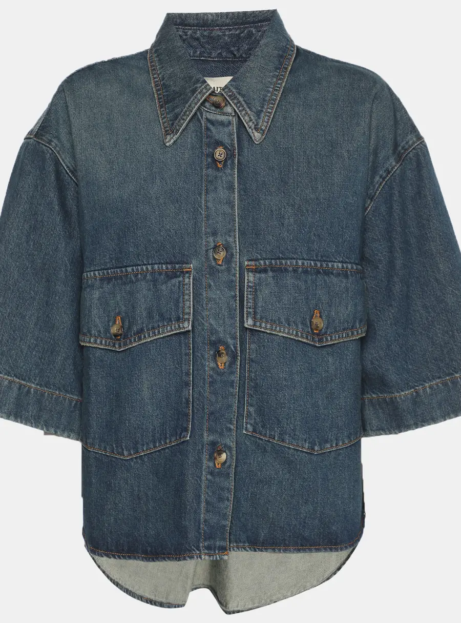 Khaite Blue Denim Cropped Jacket M