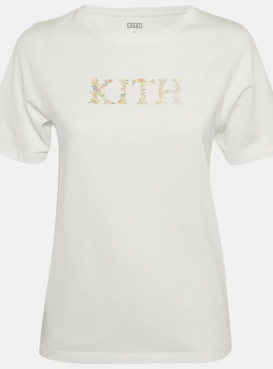 Kith Kids White Floral Logo Print Jersey T-Shirt XL / 14-16Yrs