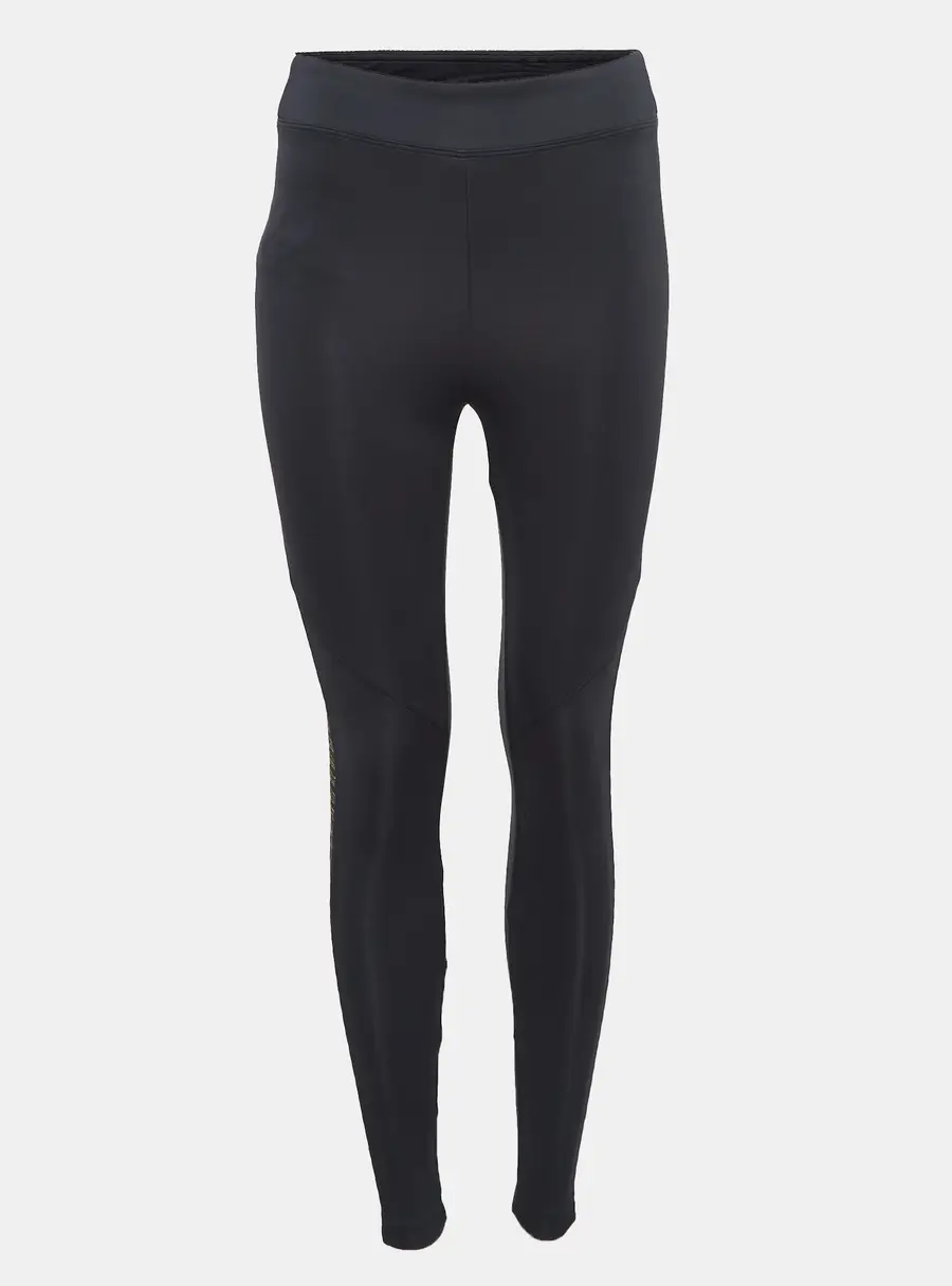 Koral Black Sheer Lurex Mesh Trim Jersey Leggings L