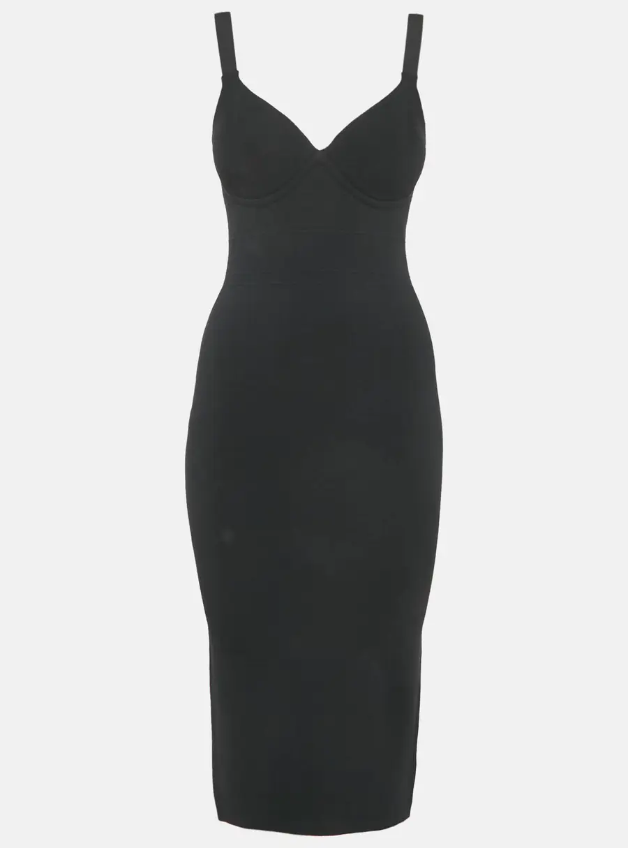 L'agence Black Jimena Knit Strappy Mini Dress XS