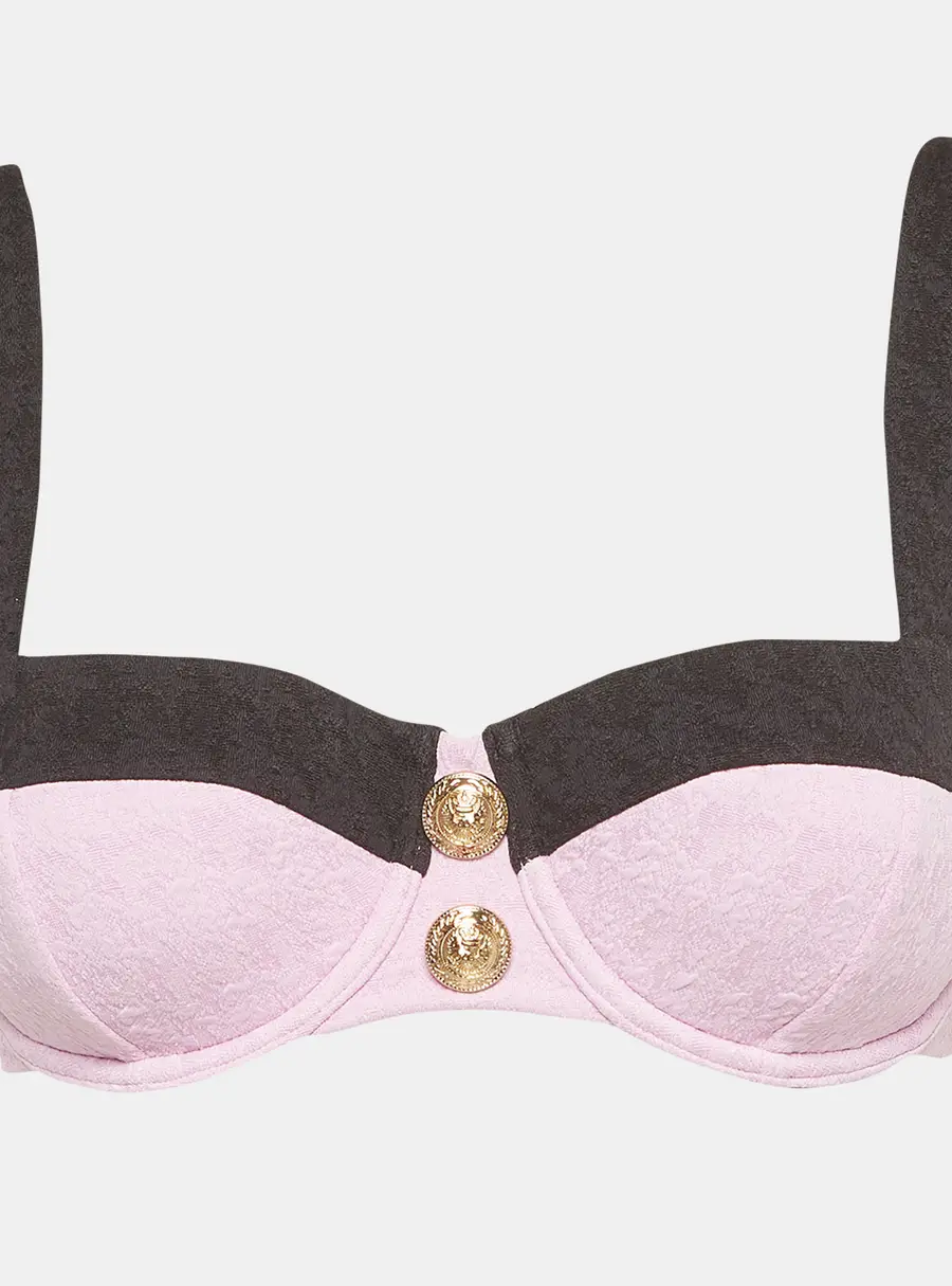 L'agence Purple Alexandria Colorblock Bikini Top XS