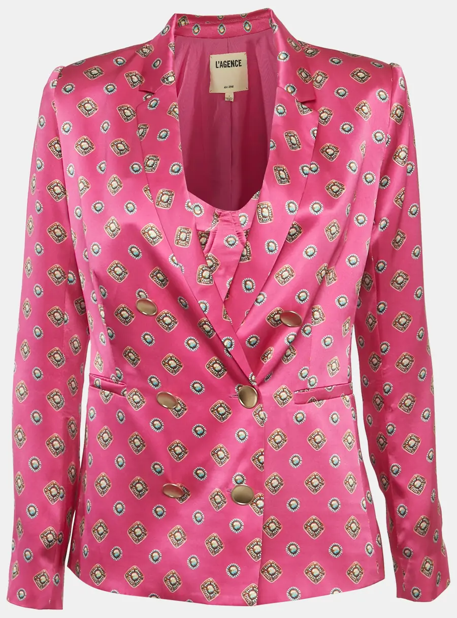 L'agence Print Print Silk Colin Blazer Set XS/S