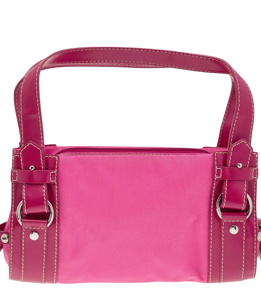 Lancel Pink Canvas and Leather Shoulder Bags
