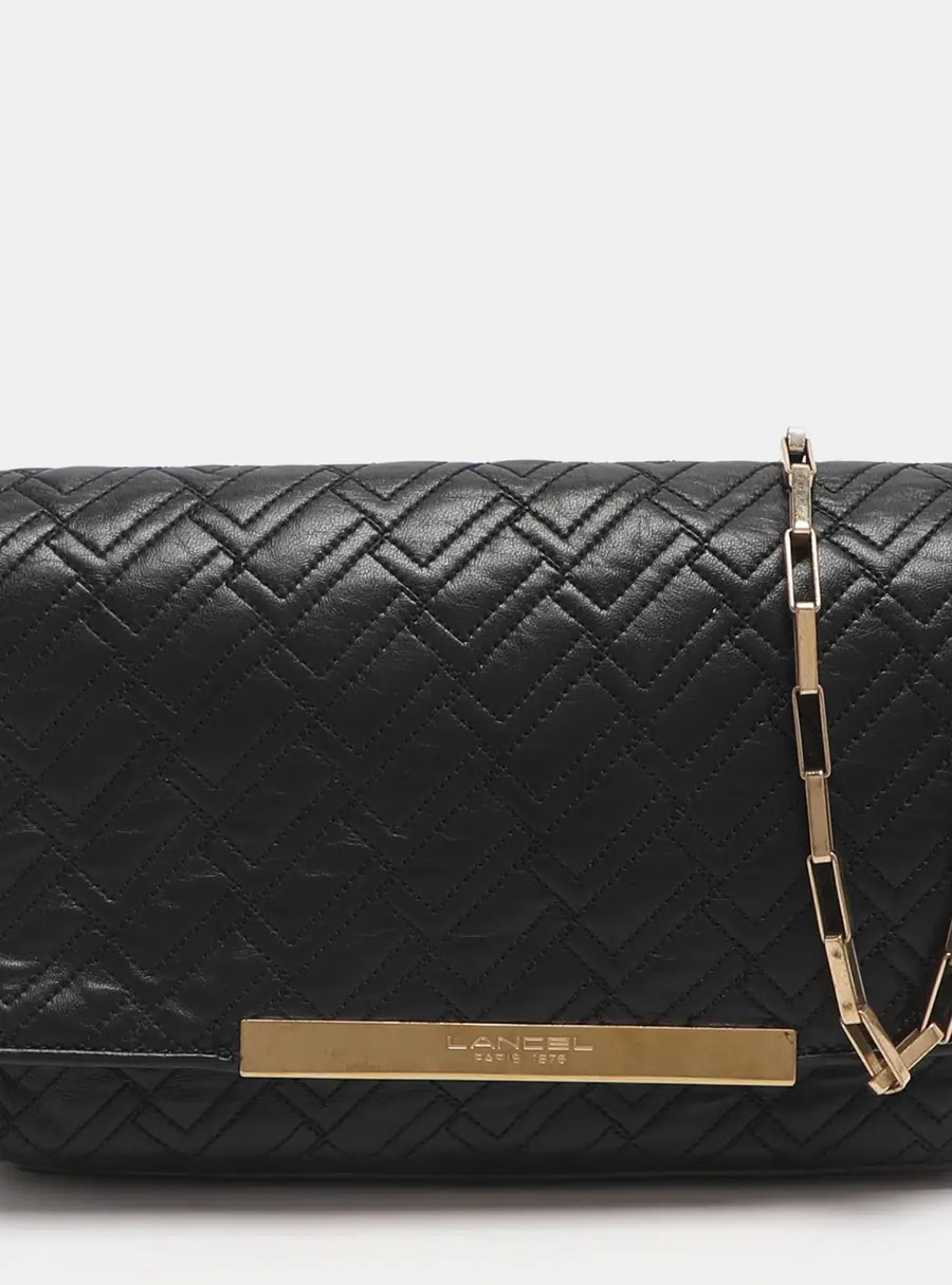 Lancel Black Quilted Leather Chain Shoulder Bag