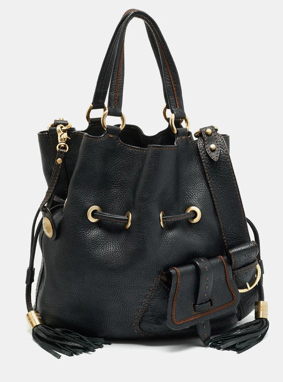 Lancel Premiere Flirt Black Leather Bucket Bag