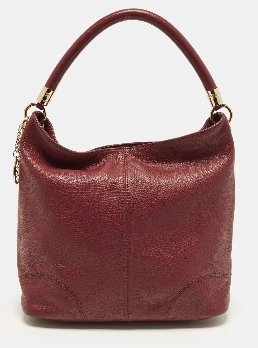 Lancel French Flair Burgundy Leather Tote
