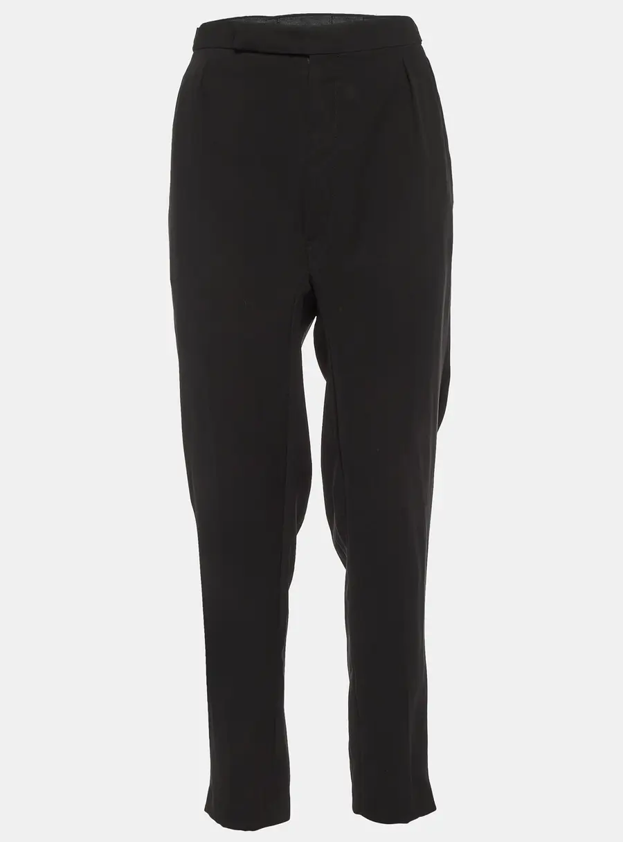Lanvin Black Crepe Tapered Trousers M