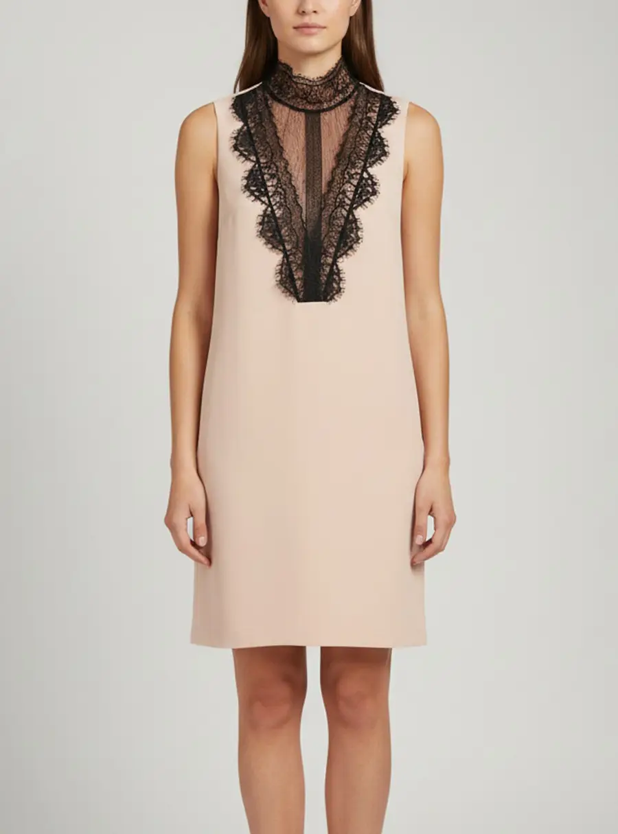 Lanvin Pink Crepe Sleeveless Midi Dress S