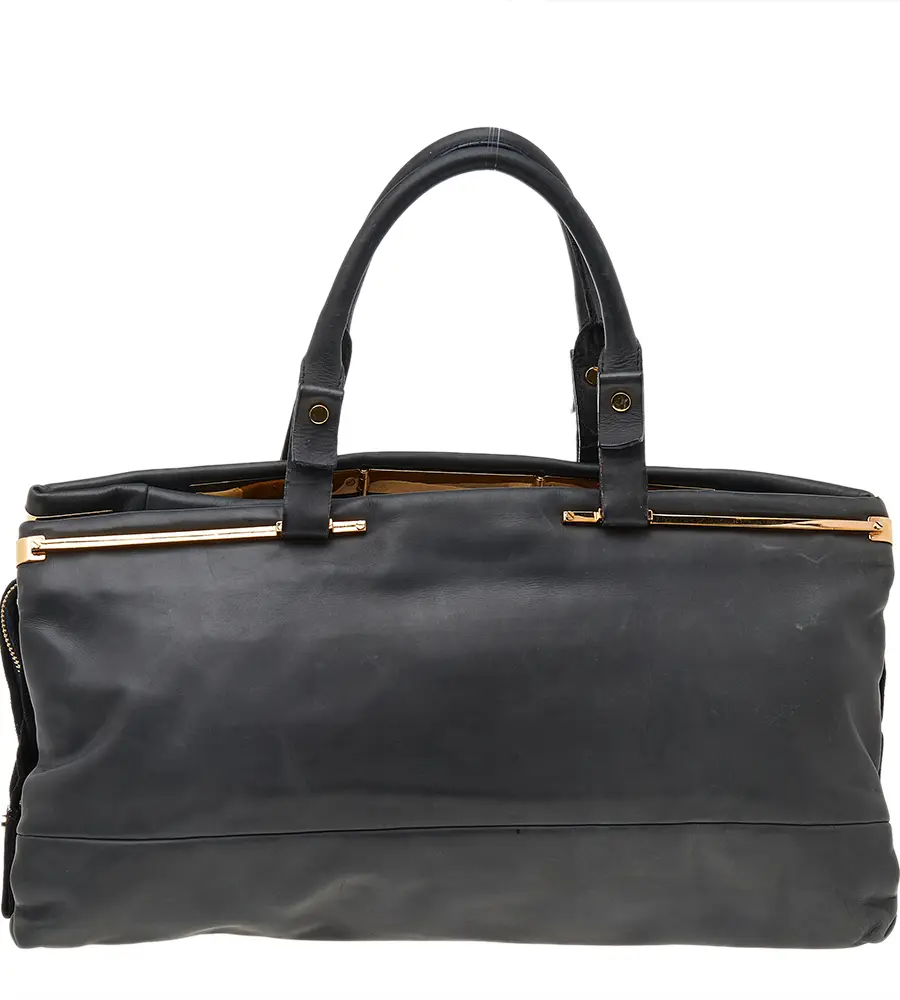 Lanvin Dark Grey/Black Leather Satchel