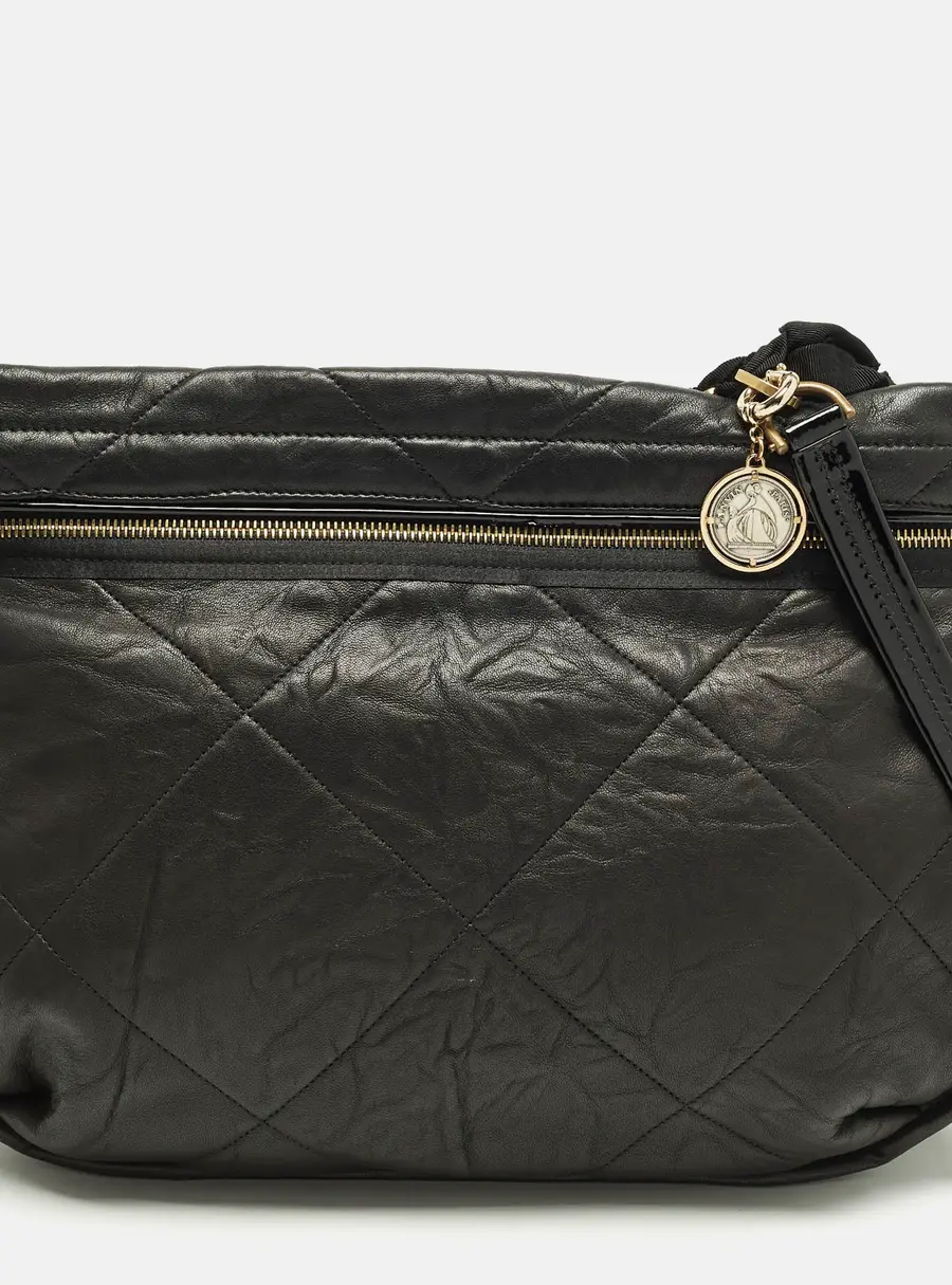 Lanvin Amalia Black Quilted Leather Shoulder Bag