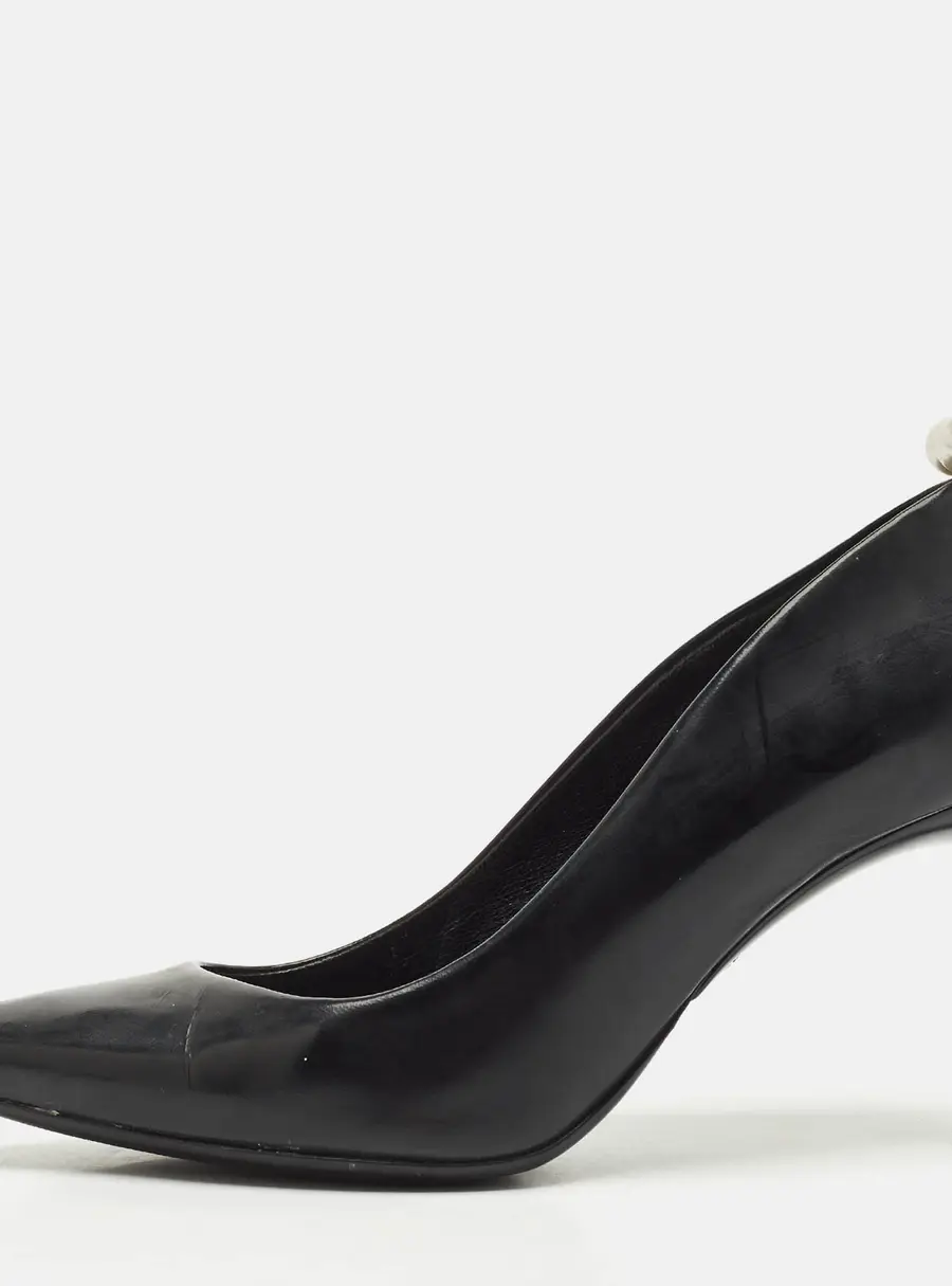Lanvin Black Leather Pointed Toe Pumps Size 36