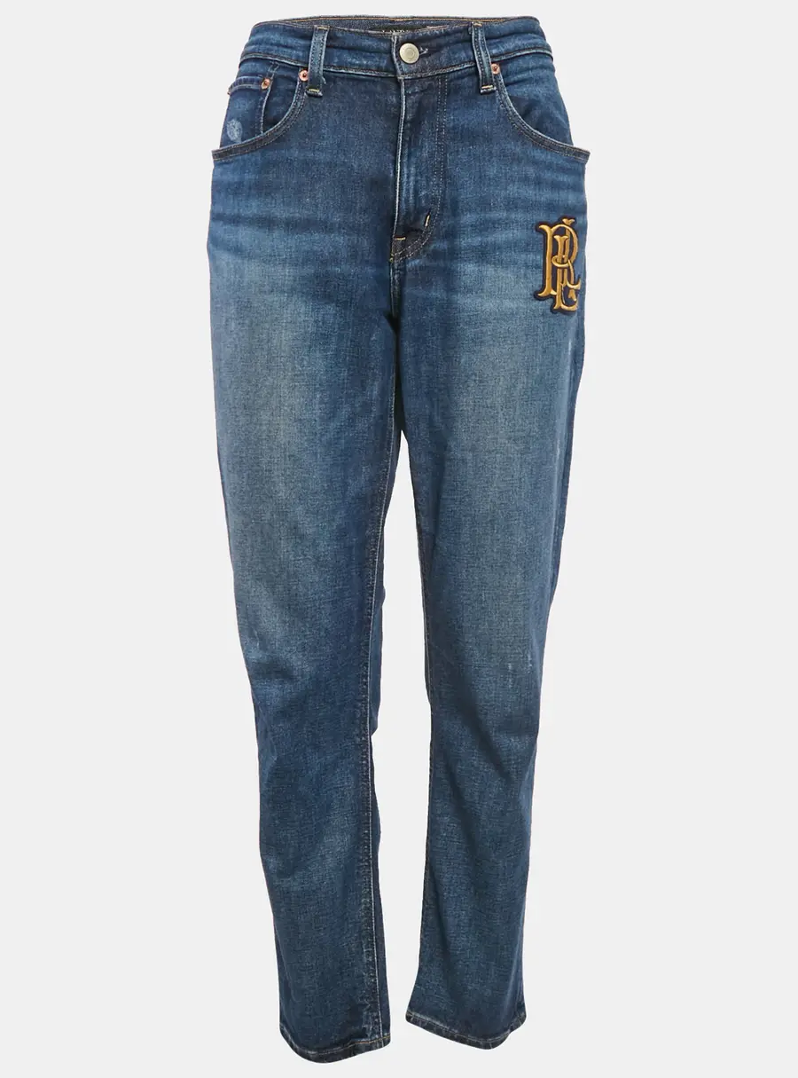 Lauren Ralph Lauren Blue Logo Embroidery Denim Jeans M Waist 33"