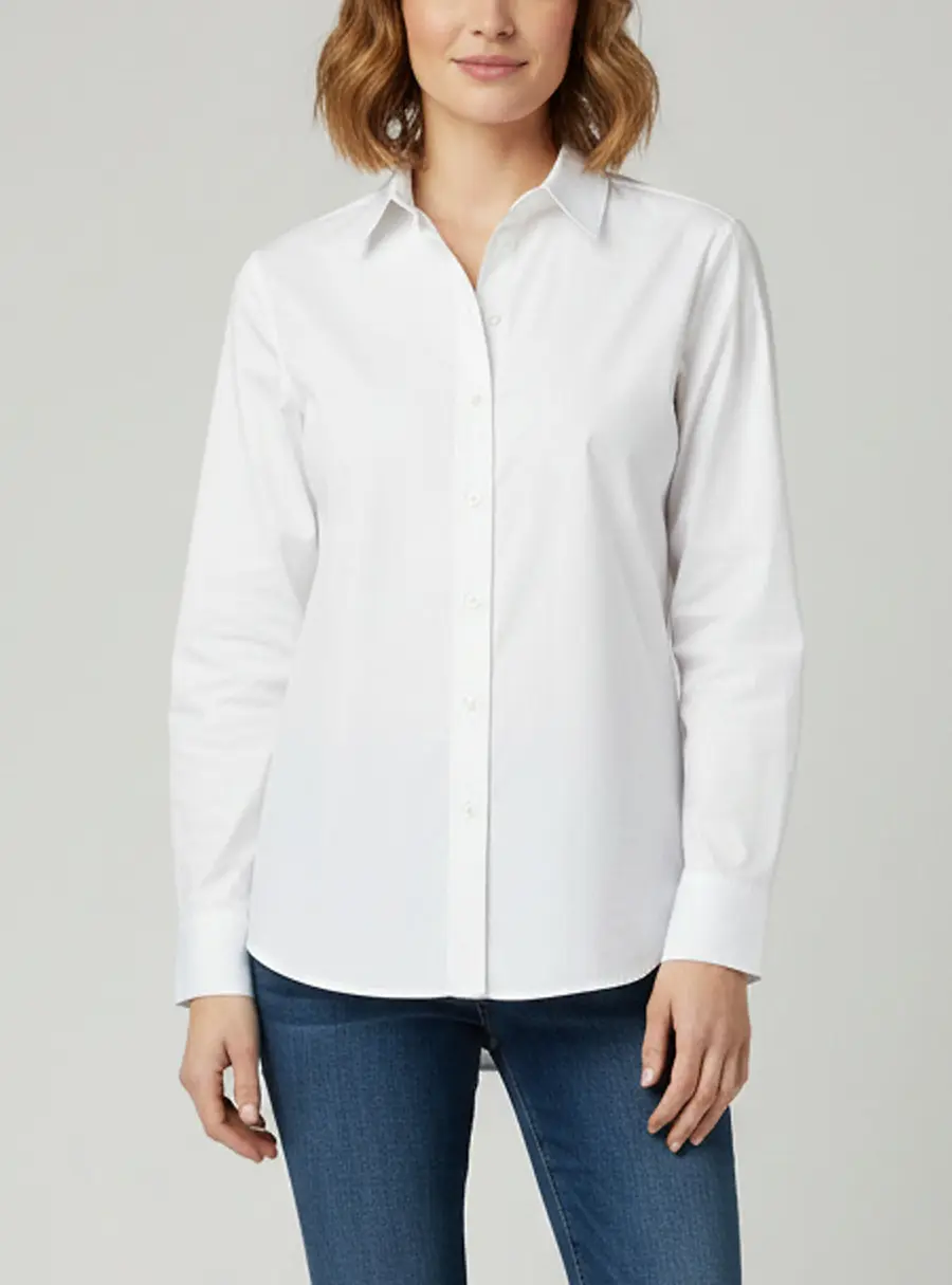 Lauren Ralph Lauren White Cotton Poplin Shirt L